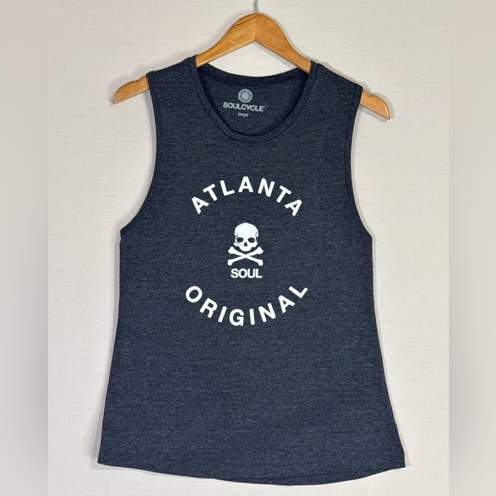 SoulCycle Atlanta Original Tank Top Large Skull Graphic Studio Gym Workout Top